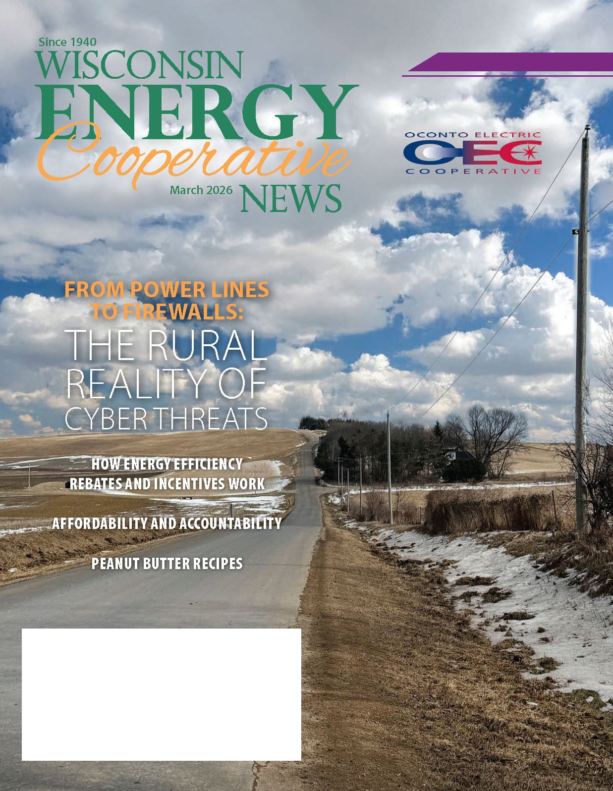 March 2026 cover road with power lines alongside