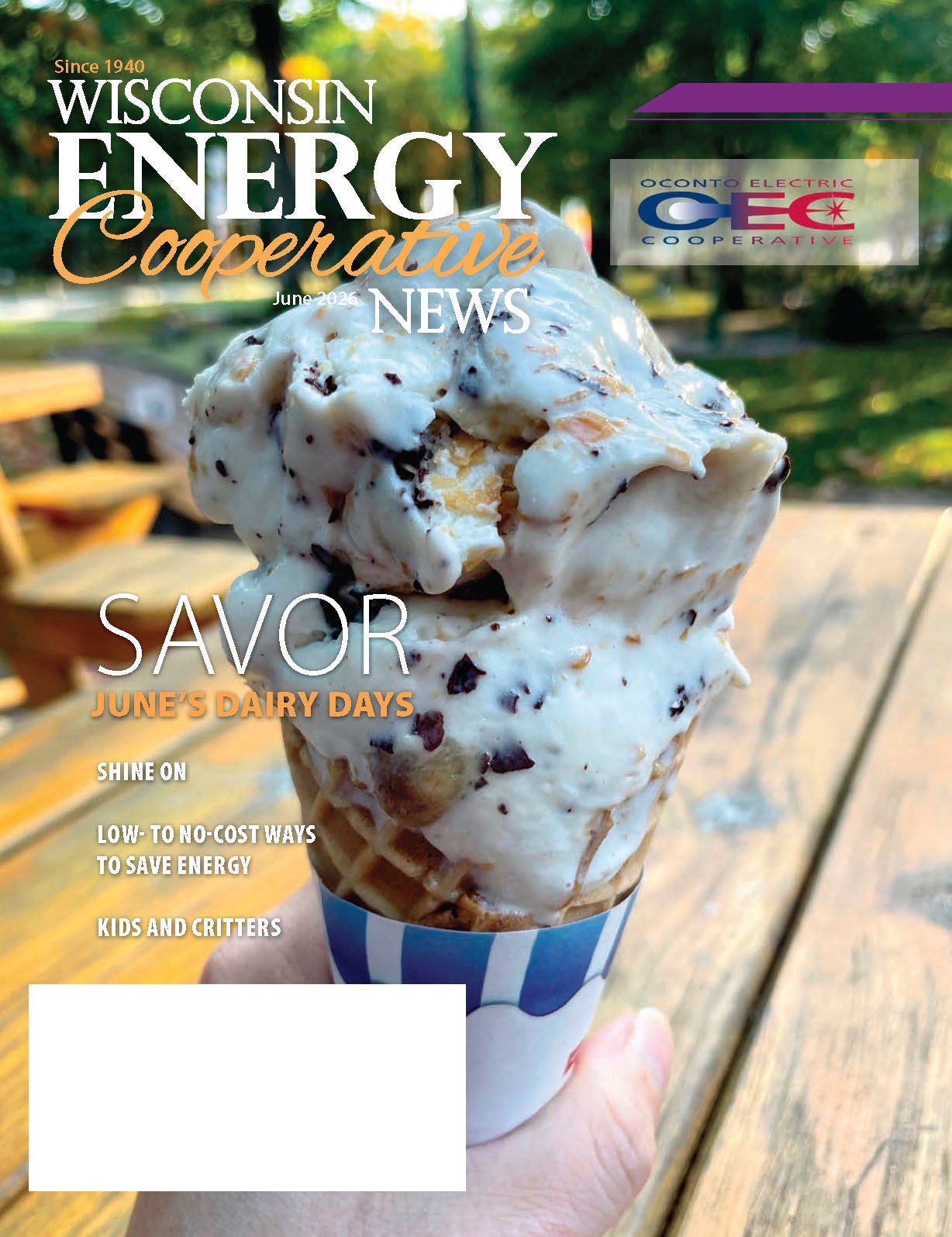Magazine cover with ice cream cone